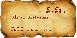 Sári Szilviusz névjegykártya